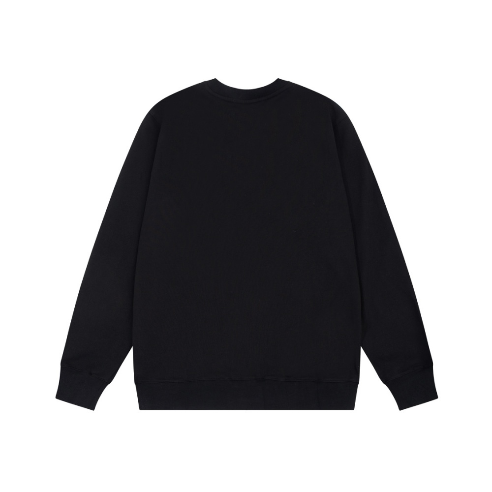 로에베 컬러 블록 로고 자수 라운드 넥 스웨터